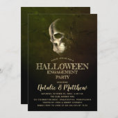 Eerie Night Skull Halloween Engagement Party Uitno Kaart (Voorkant / Achterkant)