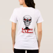 Eerie Red-Eyed Skull Illustratie - Dark Gothic Tri-Blend Shirt (Achterkant)