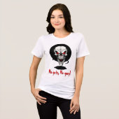 Eerie Red-Eyed Skull Illustratie - Dark Gothic Tri-Blend Shirt (Voorkant volledig)