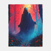Eerie Shadow in Crimson Bossen Design Fleece Deken (Voorkant)