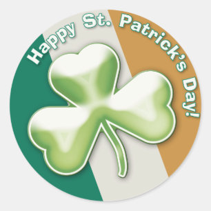 Eerie shamrock: Vrolijk St. Patrick's Day. -Sticke Ronde Sticker