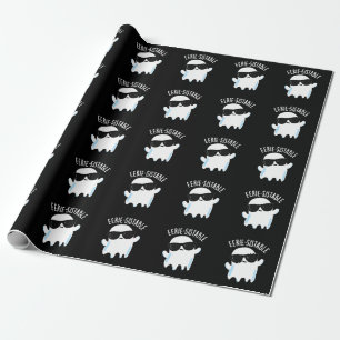 Eerie-sistable Funny Ghost Pun Dark BG Cadeaupapier