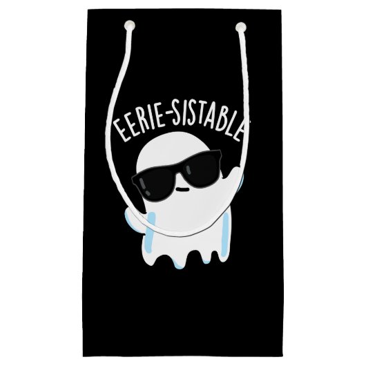 Eerie-sistable Funny Ghost Pun Dark BG Klein Cadeauzakje (Voorkant)
