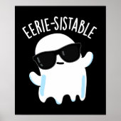 Eerie-sistable Funny Ghost Pun Dark BG Poster (Voorkant)