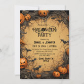 Eerie spooky  Jack-O-Lantern knuppel Halloween Kaart (Voorkant)