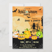 Eerie spooky schedel maan Jack-O-Lantern Halloween Kaart (Voorkant)