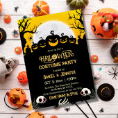 Eerie spooky schedel maan Jack-O-Lantern Halloween Kaart