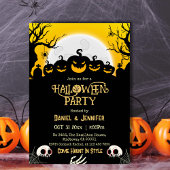 Eerie spooky schedel maan Jack-O-Lantern Halloween Kaart