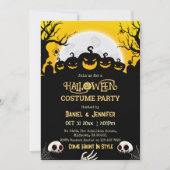 Eerie spooky schedel maan Jack-O-Lantern Halloween Kaart (Voorkant)