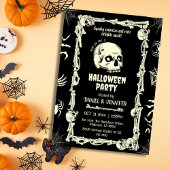 Eerie spooky schedel skelet vleermuizen spin Hallo Kaart