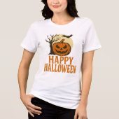 Eerie Tree & Pumpkin Halloween Shirt (Voorkant)