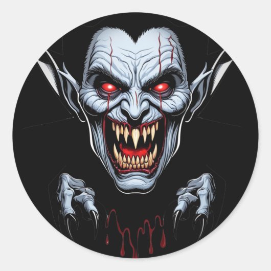 Eerie Vampire Face Sticker (Voorkant)