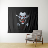 Eerie Vampire Face Tapestry Wandkleed (In Situ (horizontaal))
