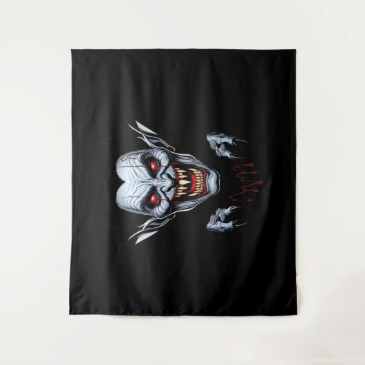 Eerie Vampire Face Tapestry Wandkleed (Voorkant)