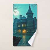 Eerie Victoriaans Mansion Moonlight Bad Handdoek (Handdoek)