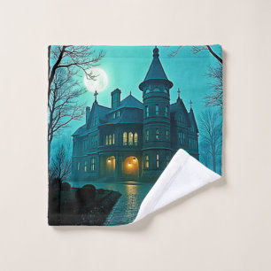 Eerie Victoriaans Mansion Moonlight Bad Handdoek