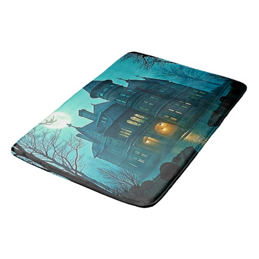 Eerie Victoriaans Mansion Moonlight Badmat (Gekanteld)