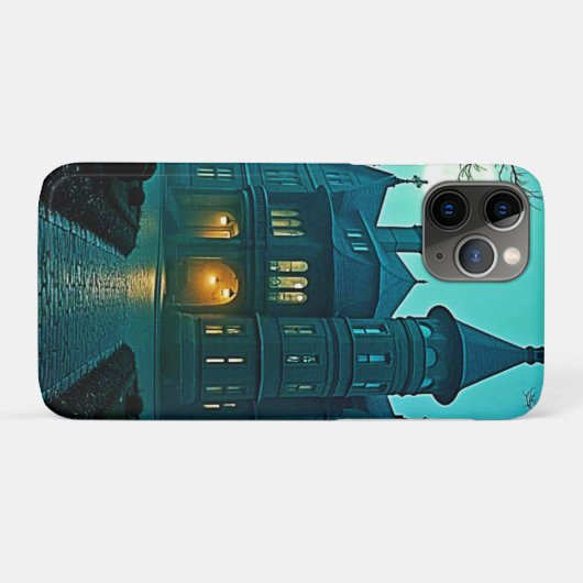 Eerie Victoriaans Mansion Moonlight Case-Mate iPhone Case (Achterkant (horizontaal))