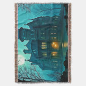 Eerie Victoriaans Mansion Moonlight Deken (Voorkant Verticaal)