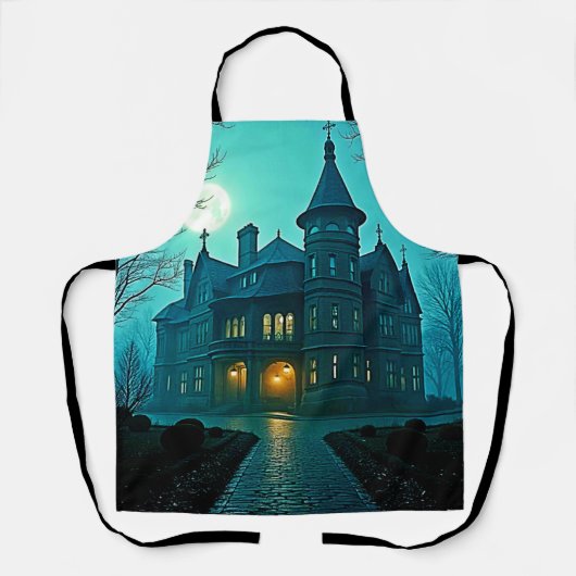 Eerie Victoriaans Mansion Moonlight Schort (Voorkant)