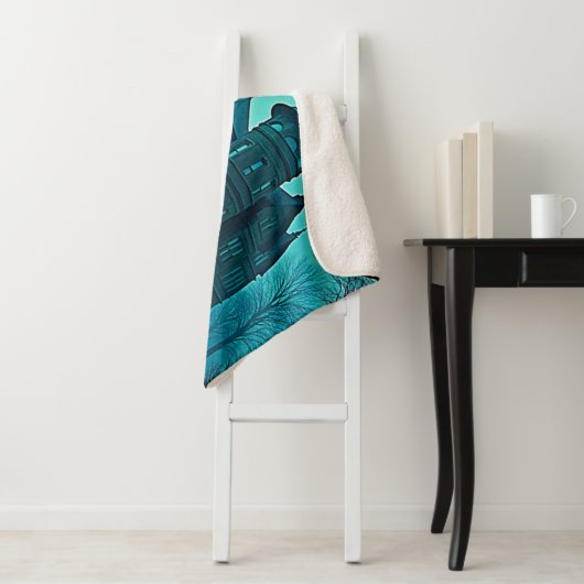 Eerie Victoriaans Mansion Moonlight Sherpa Deken (In situ)