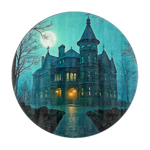 Eerie Victoriaans Mansion Moonlight Snijplank
