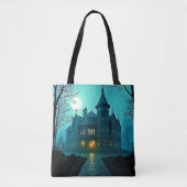 Eerie Victoriaans Mansion Moonlight Tote Bag (Voorkant)