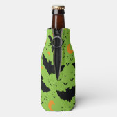 Eerie Vleermuizen en Moon Sinaasappel Groene Sched Flesjeskoeler (Fles Achterkant)