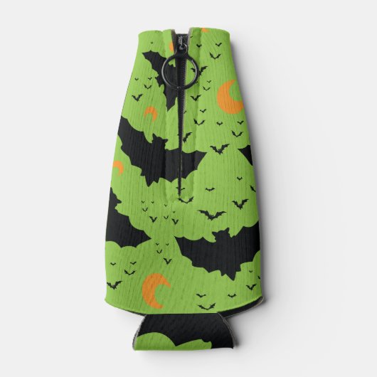 Eerie Vleermuizen en Moon Sinaasappel Groene Sched Flesjeskoeler (Achterkant)