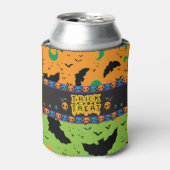 Eerie Vleermuizen en Moon Sinaasappel Groene Sched Flesjeskoeler (Blikje Voorkant)