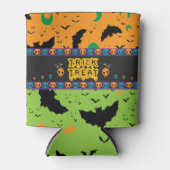 Eerie Vleermuizen en Moon Sinaasappel Groene Sched Flesjeskoeler (Voorkant)