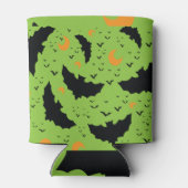 Eerie Vleermuizen en Moon Sinaasappel Groene Sched Flesjeskoeler (Achterkant)