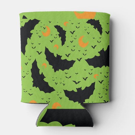 Eerie Vleermuizen en Moon Sinaasappel Groene Sched Flesjeskoeler (Achterkant)