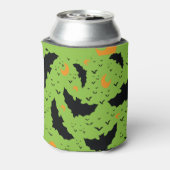 Eerie Vleermuizen en Moon Sinaasappel Groene Sched Flesjeskoeler (Blikje Achterkant)