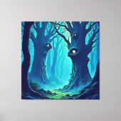 Eerie Woodland Eyes Canvas Afdruk (Voorkant)