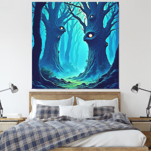 Eerie Woodland Eyes Canvas Afdruk