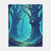 Eerie Woodland Eyes Fleece Deken (Voorkant)