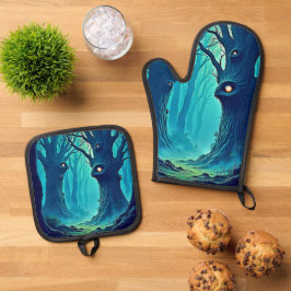 Eerie Woodland Eyes Ovenwant & Pannenlap Set