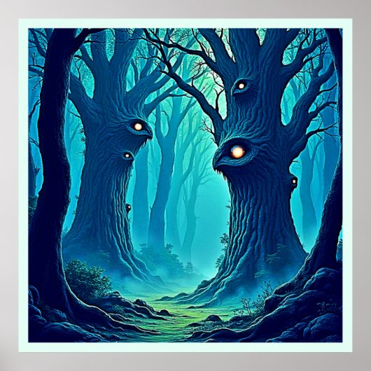 Eerie Woodland Eyes Poster (Voorkant)