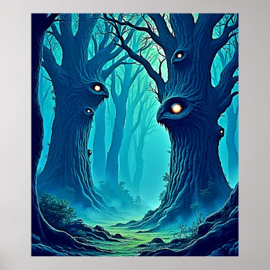 Eerie Woodland Eyes Poster (Voorkant)