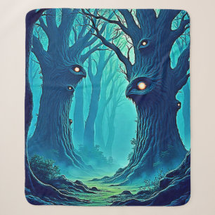 Eerie Woodland Eyes Sherpa Deken