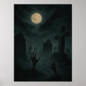 Eerie Zombie Graveyard Poster (Voorkant)