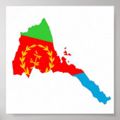 EEritrea vlag silhouette Poster (Voorkant)