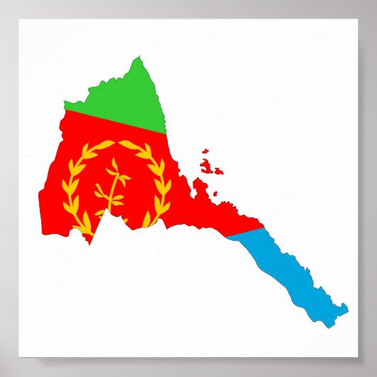 EEritrea vlag silhouette Poster (Voorkant)
