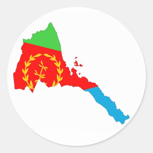 EEritrea vlag silhouette Ronde Sticker (Voorkant)