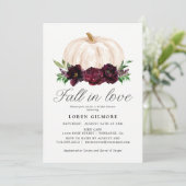 Eerlijk Gevallen | Waterverf Pompoen Bruidsdouche Kaart (Staand voorkant)