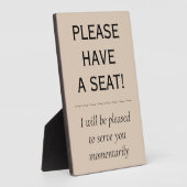 Eerlijk gezegd, Elegant "GELIEVE EEN ZITTING TE HE Fotoplaat (Zijkant)
