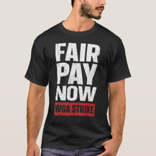 Eerlijk loon nu schrijversgilde in staking anti AI T-shirt
