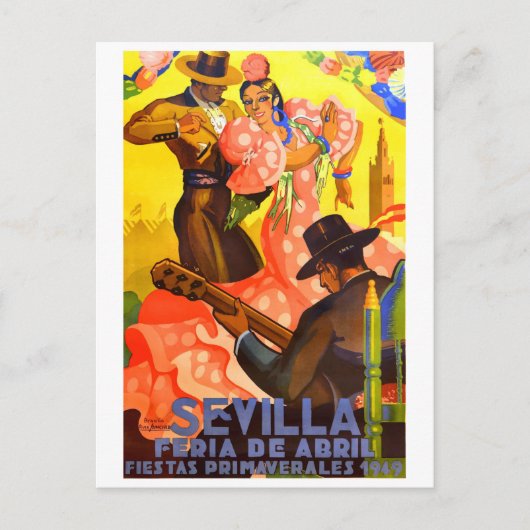 Eerlijk Poster Sevilla april 1949 Briefkaart (Voorkant)