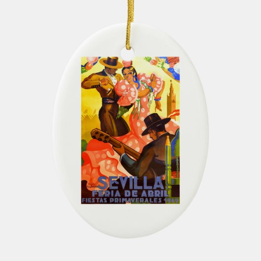 Eerlijk Poster Sevilla april 1949 Keramisch Ornament (Voorkant)